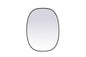 Metal Frame Oval Mirror 30x40 Inch in Black