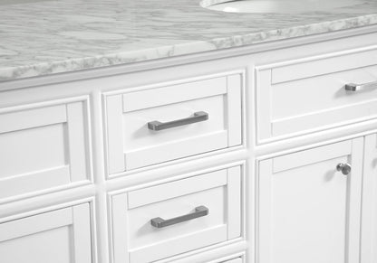 60 In. Double Bathroom Vanity Set In White