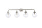Hanson 4 lights bath sconce in polished nickel with clear shade