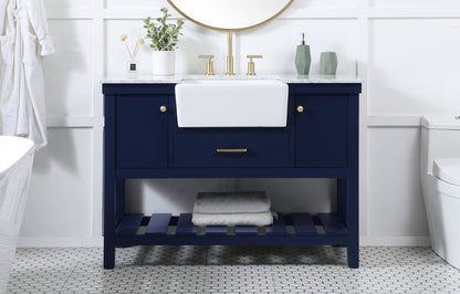 48 inch Single bathroom vanity in blue