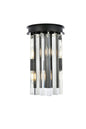 Sydney 2 light Matte Black Wall Sconce Clear Royal Cut Crystal