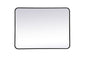 Soft corner metal rectangular mirror 27x36 inch in Black
