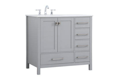 36 inch Single Bathroom Vanity in Gray
