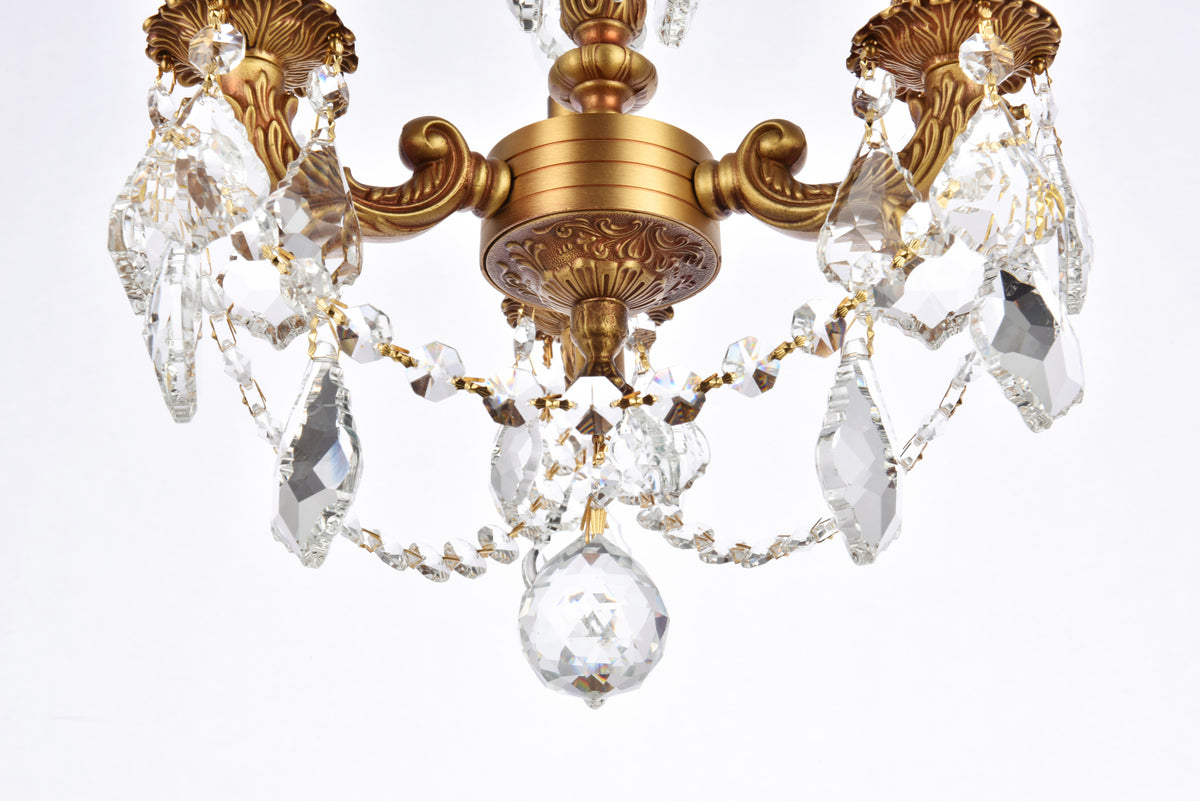 Lillie 3 light French Gold Pendant Clear Royal Cut Crystal