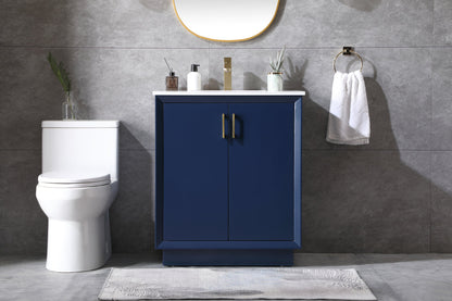 30 Inch SIngle Bathroom Vanity In Blue