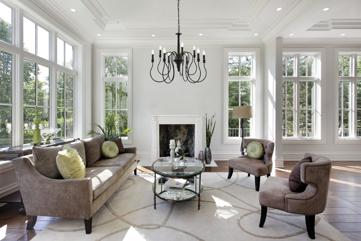 Flynx 9 lights pendant in black