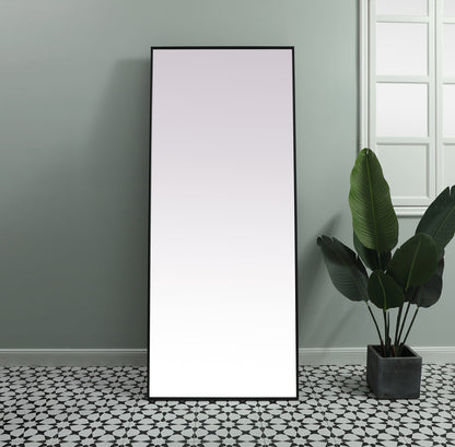 Metal Frame Rectangle Full Length Mirror 30x72 Inch in Black