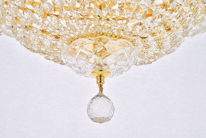 Tranquil 12 light Gold Flush Mount Clear Royal Cut Crystal