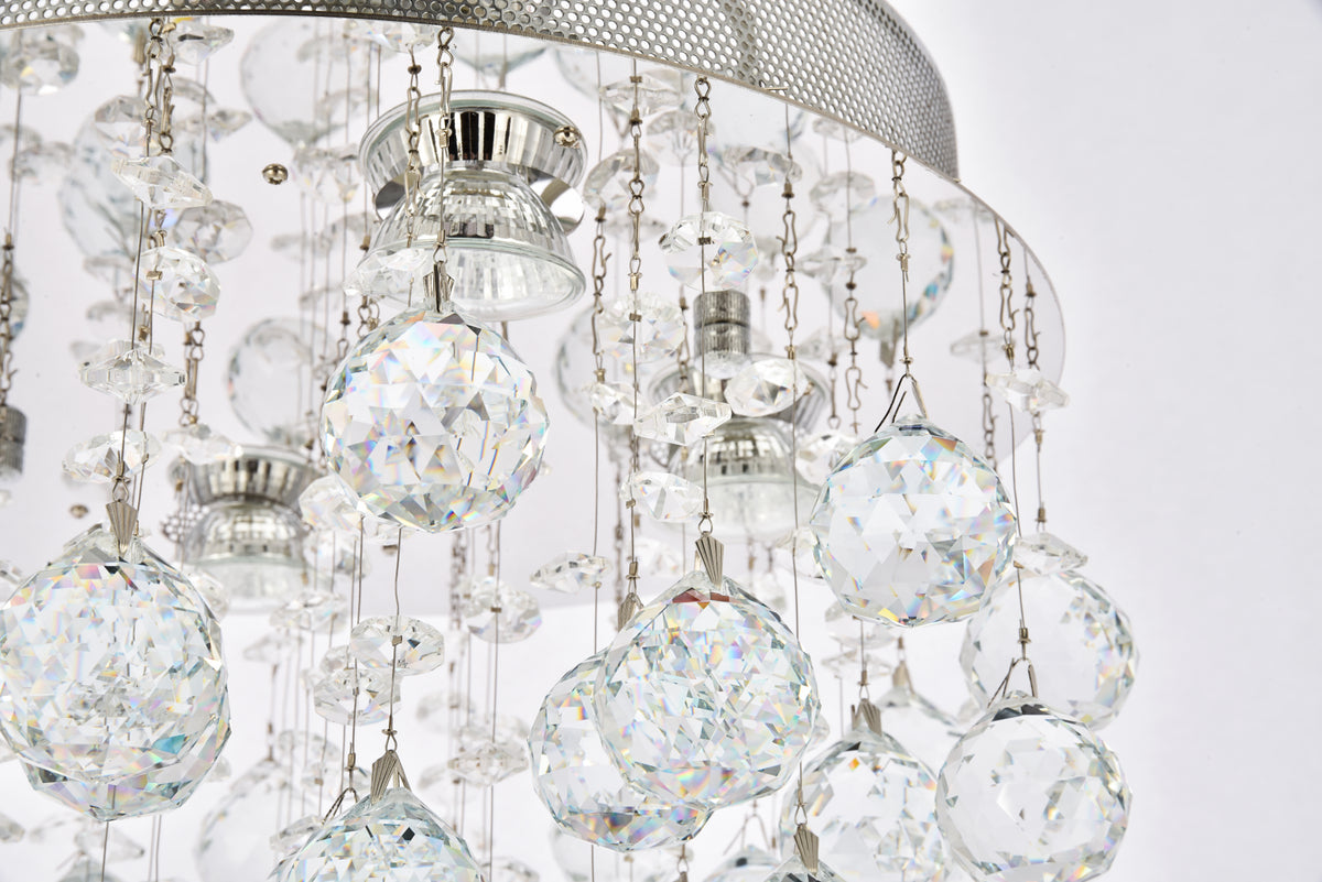 Galaxy 4 light Chrome Flush Mount Clear Royal Cut Crystal