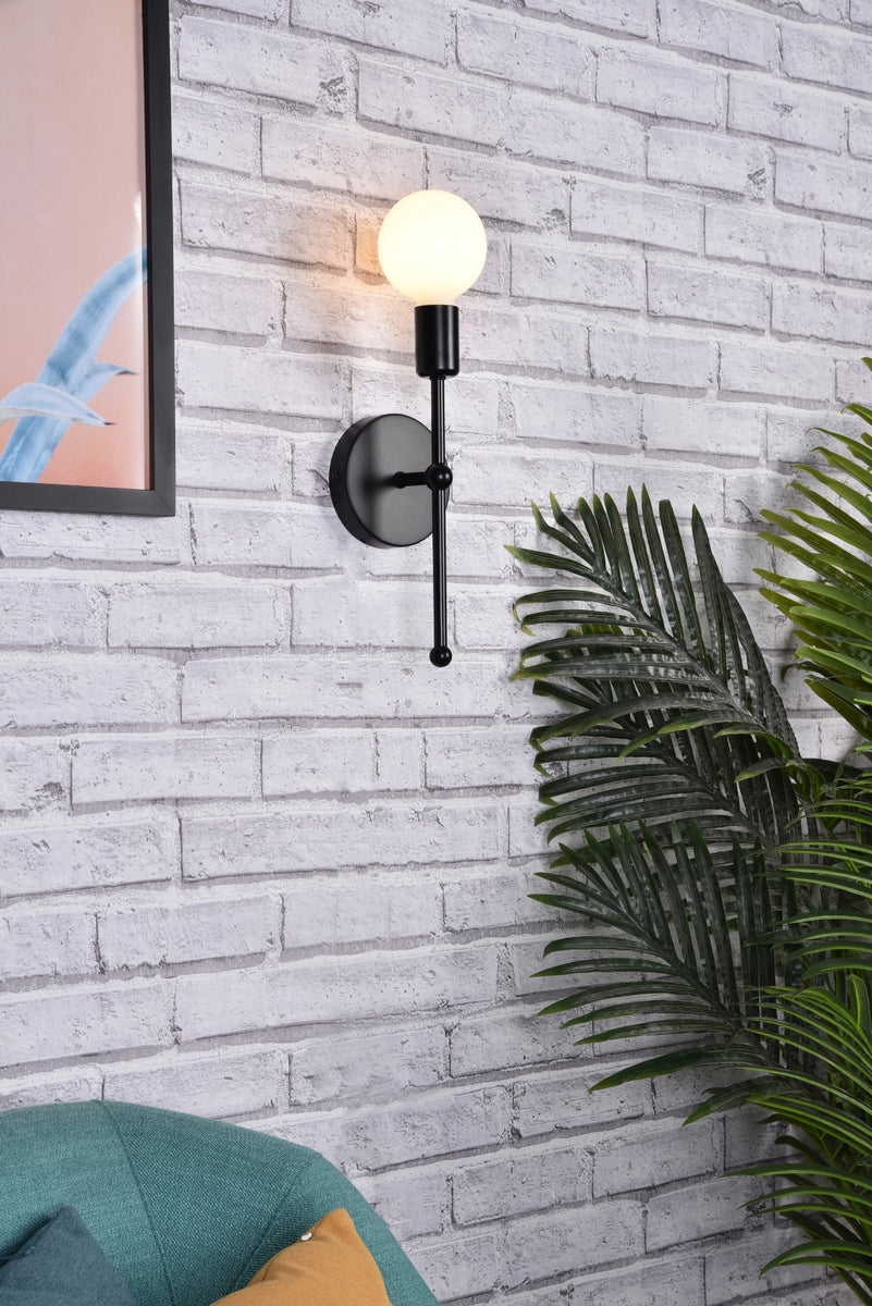 Keely 1 light black wall sconce