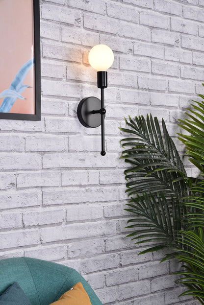 Keely 1 light black wall sconce
