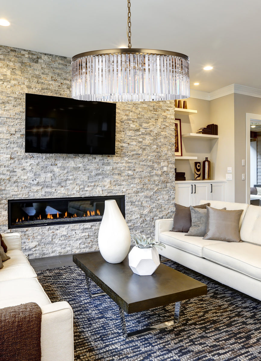 Sydney 43.5 inch round crystal chandelier in satin gold