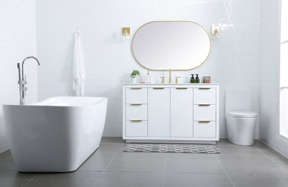 54 Inch SIngle Bathroom Vanity In White