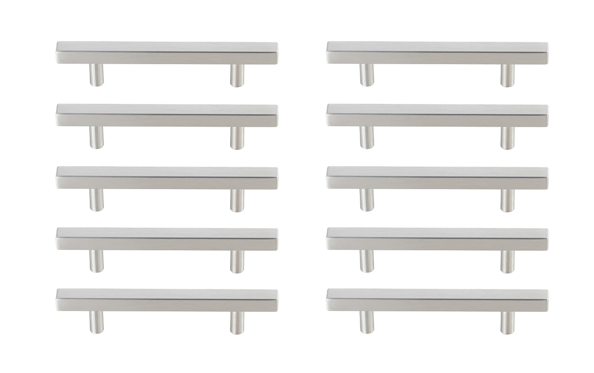 Dior 4" Center to Center Brushed Nickel Bar Pull Multipack (set of 10)