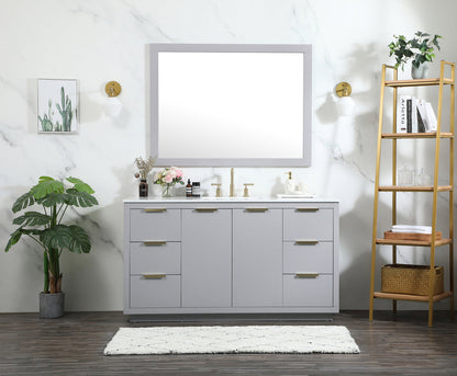 60 inch Single bathroom vanity in grey