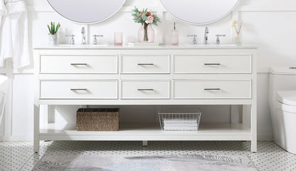 72 inch double bathroom vanity in white