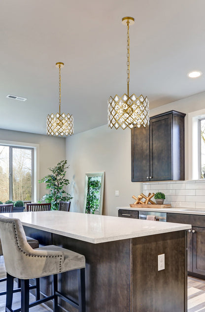 Lyla 13 inch pendant in brass