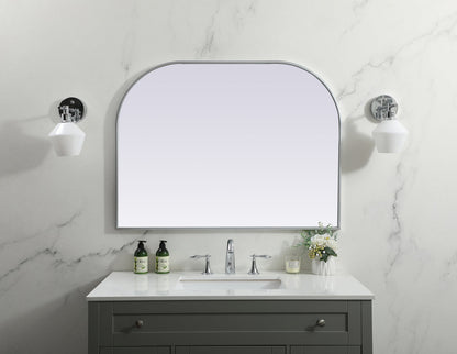 Metal Frame Arch Mirror 40x30 Inch in Silver