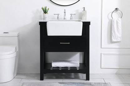 30 inch Single bathroom vanity in black