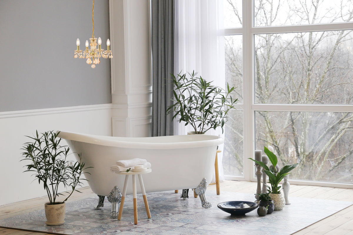 Rococo 4 light Golden Shadow Pendant Golden Shadow (Champagne) Royal Cut Crystal