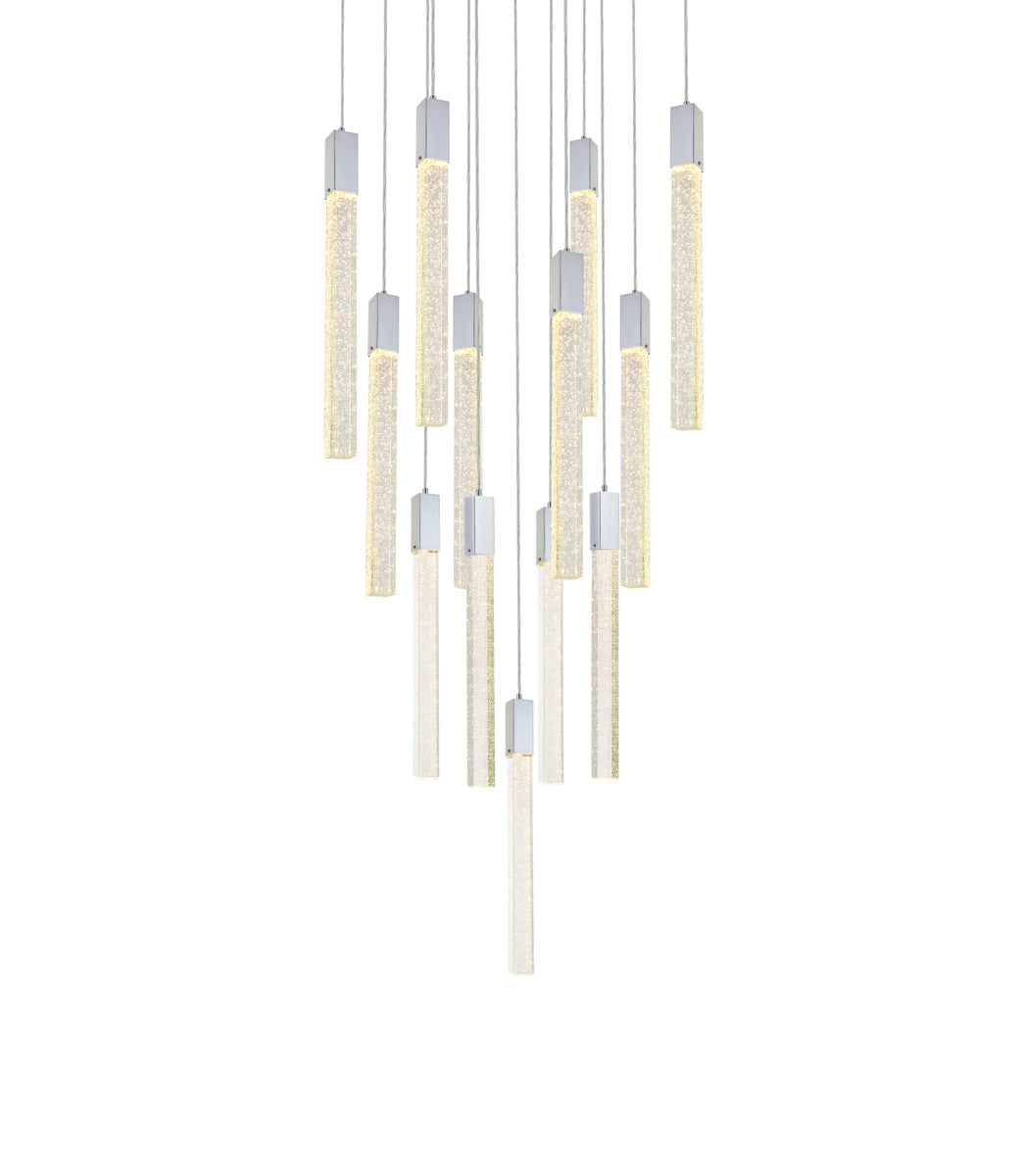 Weston 13 lights pendant in chrome