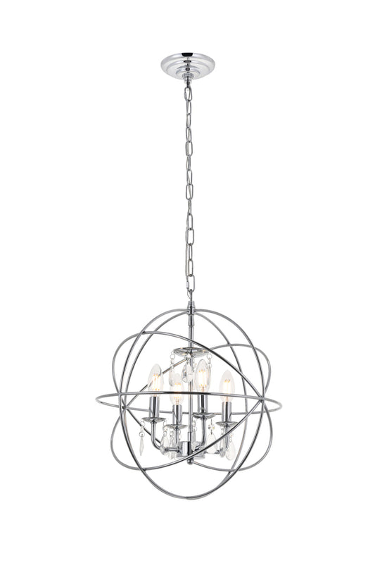 Wallace 4 light Chrome Pendant
