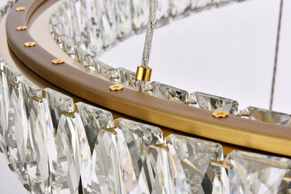 Monroe 41 inch LED triple ring chandelier in gold