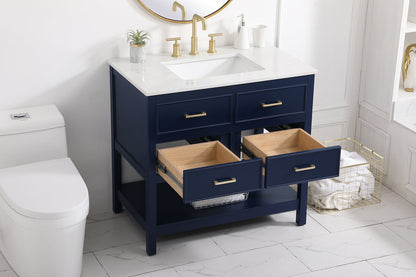 36 inch Single bathroom vanity in blue