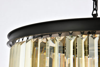 Sydney 8 light Matte Black Chandelier Golden Teak (Smoky) Royal Cut Crystal