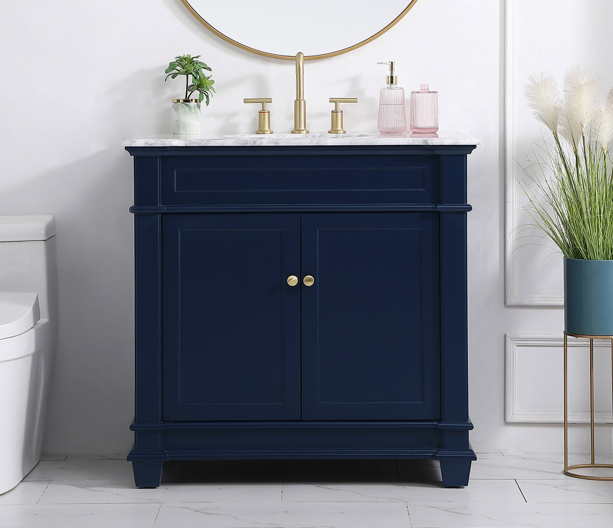 36 inch Single Bathroom Vanity set in Blue