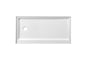 60x30 inch Single threshold shower tray left drain in glossy white