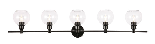 Collier 5 light Black and Clear glass Wall sconce