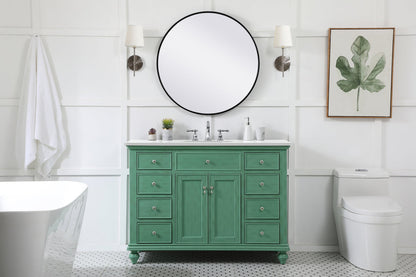 48 inch Single Bathroom vanity in vintage mint with ivory white engineered marble