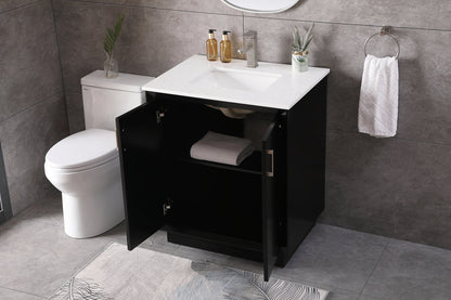 30 Inch SIngle Bathroom Vanity In Black