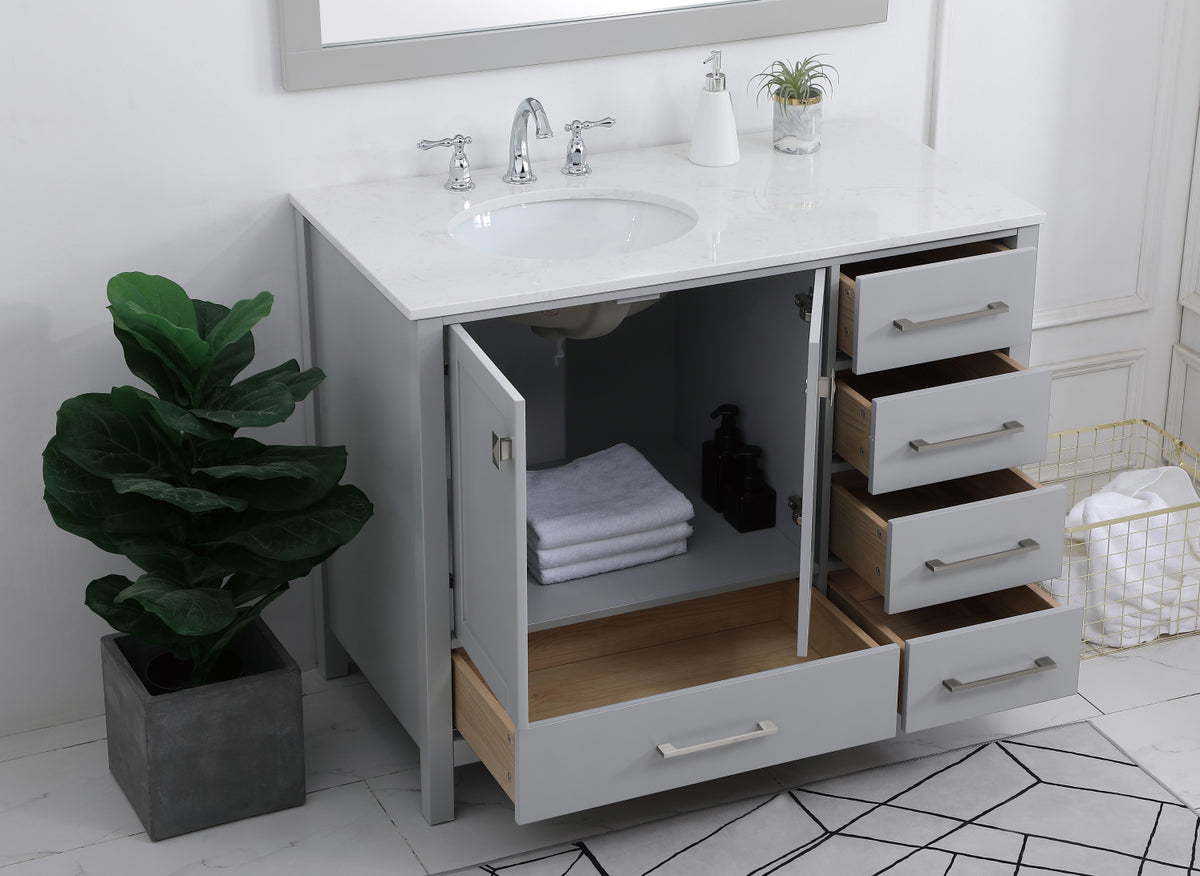 42 inch Single Bathroom Vanity in Gray
