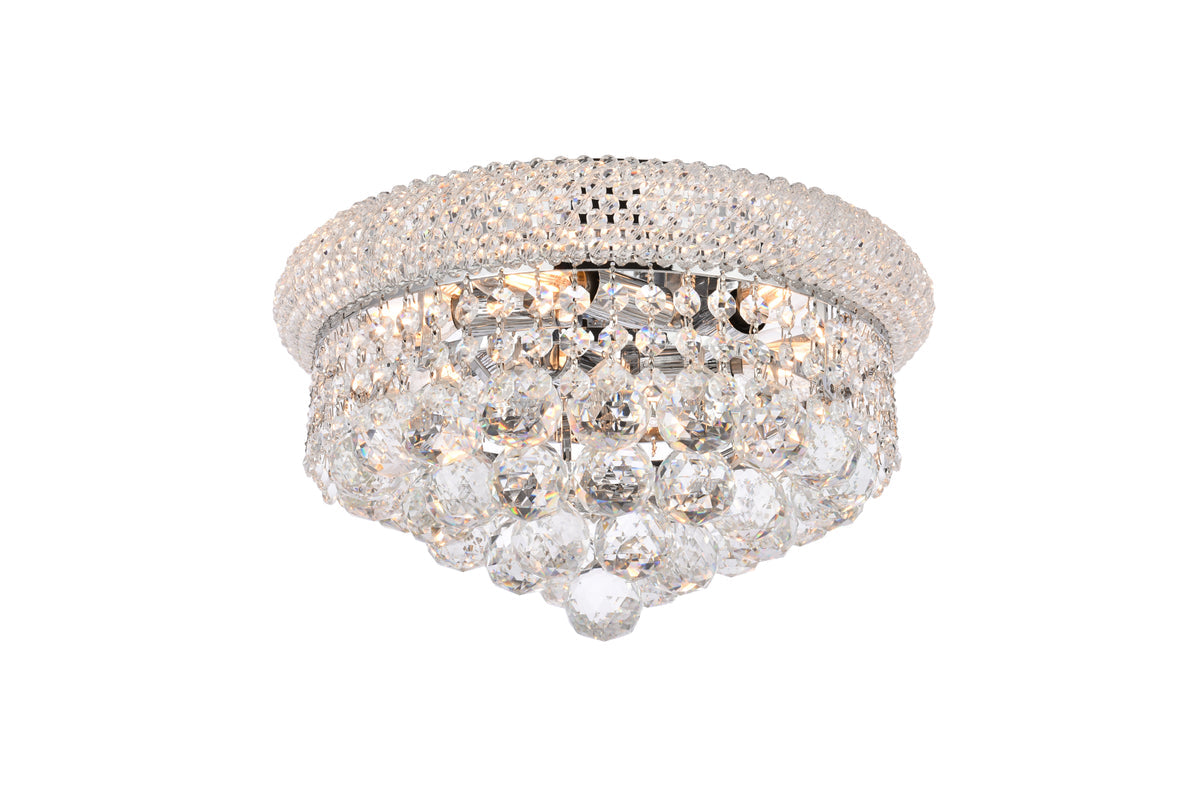 Primo 6 light Chrome Flush Mount Clear Royal Cut Crystal