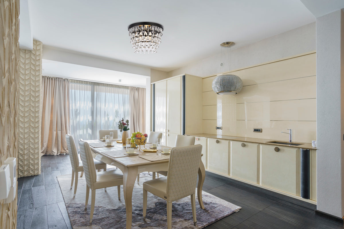 Nordic 3 lights black flush mount