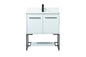 30 inch Single bathroom vanity in white with backsplash