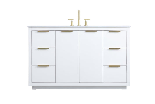 54 Inch SIngle Bathroom Vanity In White