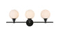 Cordelia 3 light Black and frosted white Bath Sconce