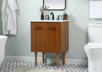 24 inch Single bathroom vanity in teak