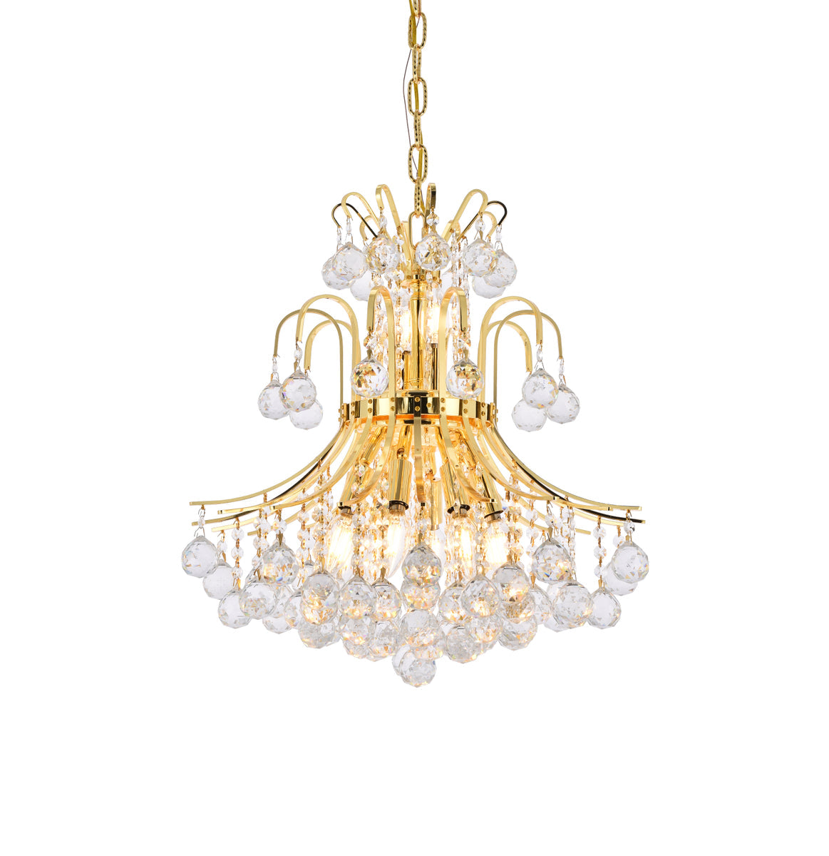 Toureg 10 light Gold Pendant Clear Royal Cut Crystal