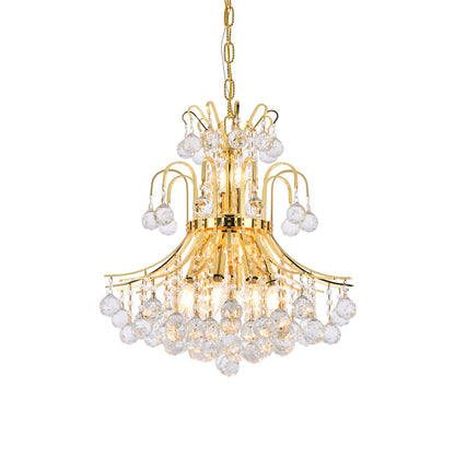 Toureg 10 light Gold Pendant Clear Royal Cut Crystal