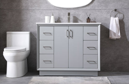 42 Inch SIngle Bathroom Vanity In Grey