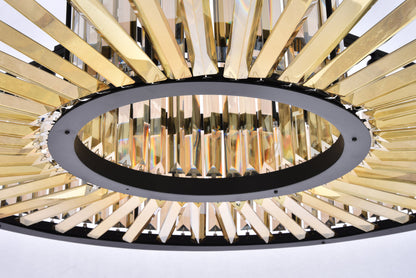 Chelsea 10 light Matte Black Chandelier Golden Teak (Smoky) Royal Cut Crystal