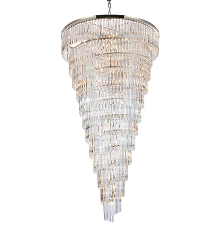 Sydney 48 inch spiral crystal chandelier in polished nickel