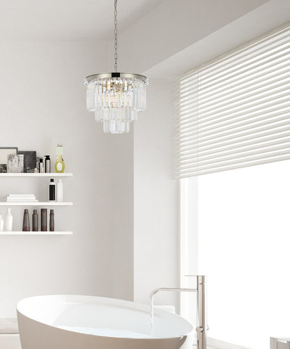 Sydney 9 light polished nickel Chandelier Clear Royal Cut Crystal