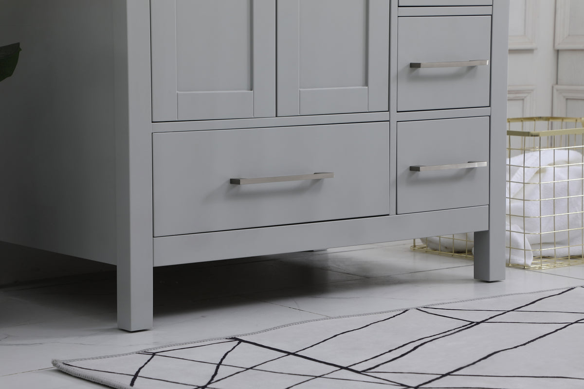 32 inch Single Bathroom Vanity in Gray with Backsplash