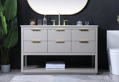 54 Inch SIngle Bathroom Vanity In Grey