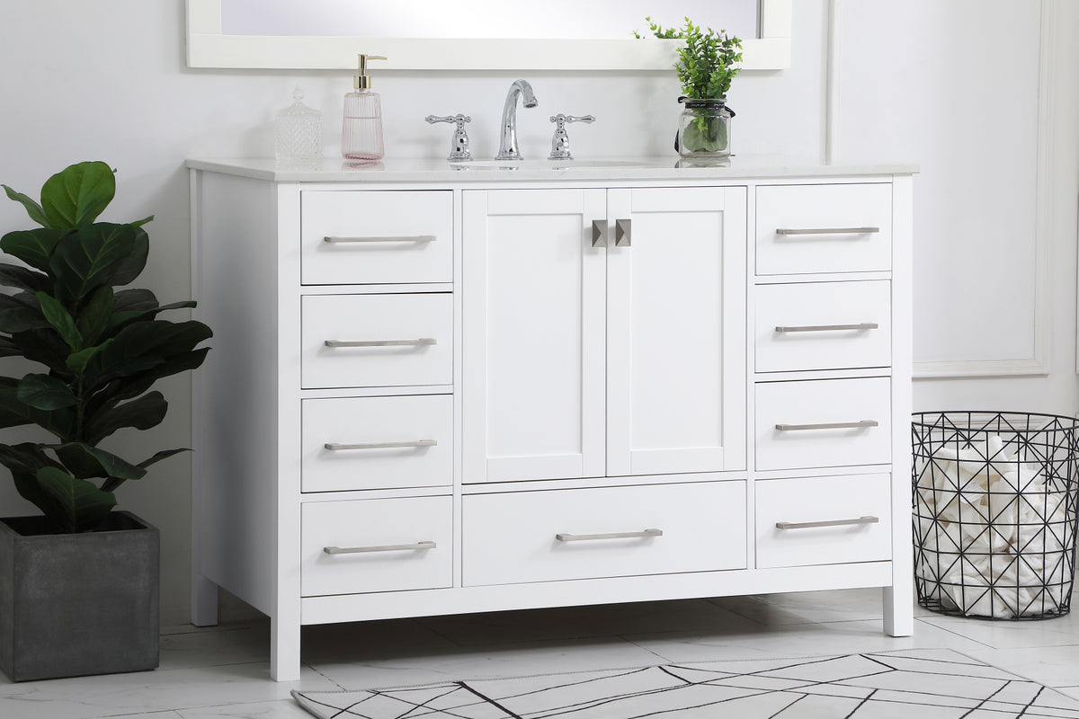 48 inch Single Bathroom Vanity in White